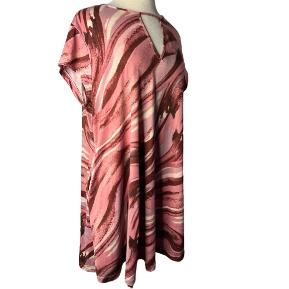 Vibe Sportswear Dress Women's size 2X Pink Mauve Marbled Short Sleeve Pocket Min - Picture 8 of 12